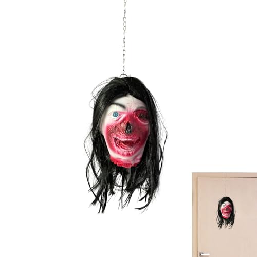 Décorations d'Halloween en forme de tête réaliste pour cour et fête