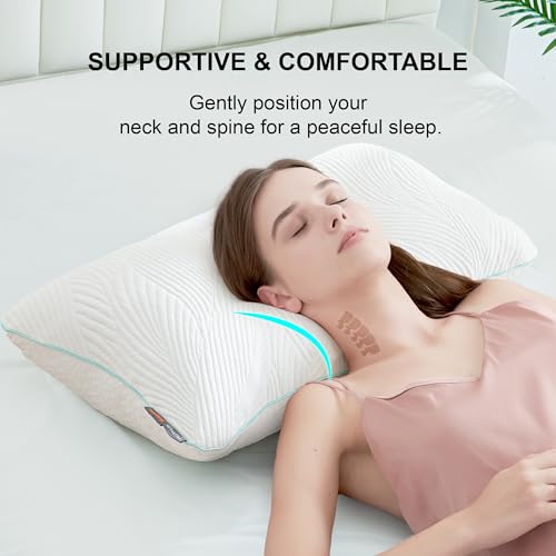 Cooling Shredded Memory Foam King Size Pillows Set of 2 for Hot Sleepers