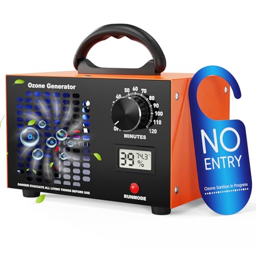 Ozone Generator Odor Eliminator Machine - 2-In-1 Air Ionizer Purifier 160,000mg/H High Capacity O3 Deodorizer With Temp/Humidity Display, Ozonator For Home, Car, House, Hotel, Kitchen, & Pet Areas