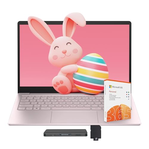 Image of HP Stream 14 inch Laptop with AI Copilot, Flagship for Students & Business, 13th Gen Intel 4-Core, 4GB RAM, 1.12TB Storage (128GB UFS + 1TB Docking Station), Office 365 1-Year, Win 11 S, Tranquil Pink