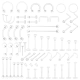 Neyauo 60 Stück Plastik Piercing Schmuck Kit für OP, Klare Acryl Piercing Retainers, Platzhalter für Nase Zunge Nippel Brustwarze Bauch Lippen Labret Septum Hoops Ohr Knorpel