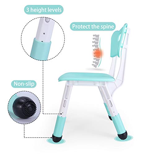 Kids Study Table And Chair Set With 2 Seats Height Adjustable Children’s Painting Drawing Desk Easy To Clean Assemble Max Load-Bearing 330Lb Plastic Toddler Table And Chair Set For School Home Green #TOP2