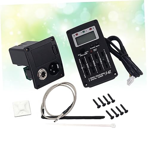 Ecualizador Preamp de 4 Bandas para Guitarra Acústica con Afinador LCD y Control de Volumen, Pickup Piezo Negro para Guitarras Folk, con Controles de Graves, Medios, Agudos y Presencia miniatura 3