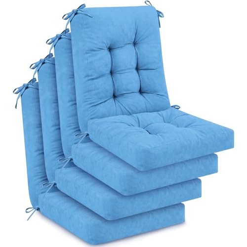 Image of Juexica SKU Blue 17 x 17 Inch 4 Sets Outdoor Patio Chair Cushion