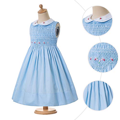 Pettigirl Girls Floral Smocked Dress with Embroidery3