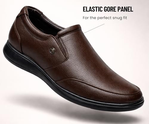 Image of Kraasa Men's Formal Slip-On Shoes | Vegan Leather Upper | Airmix Sole | High Cushioning | Lightweight & Comfortable