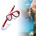 MotiveTech Kids Snorkel Set, Diving Mask and Snorkel Snorkel Mask Diving Goggles for Water Sports, Red