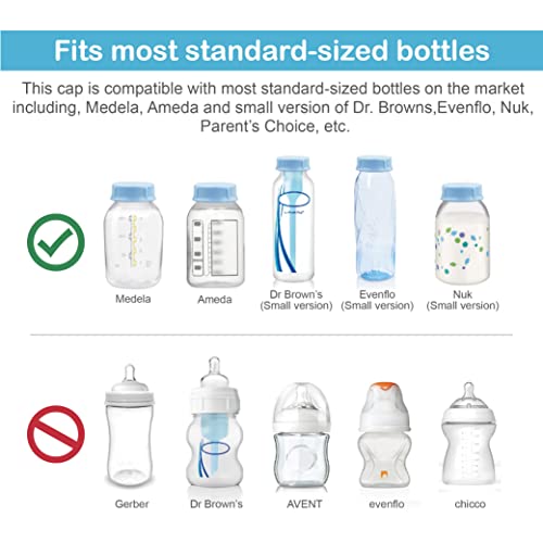 Image of Maymom Solid Lids with Sealing Ring for Standard Sized Bottles, Bottles Lids, Compatible with Medela Bottles, Ameda, and Small Sized Nuk, Playtex, Gerber Bottles, Lifefactory Bottle; 8pc (Blue)