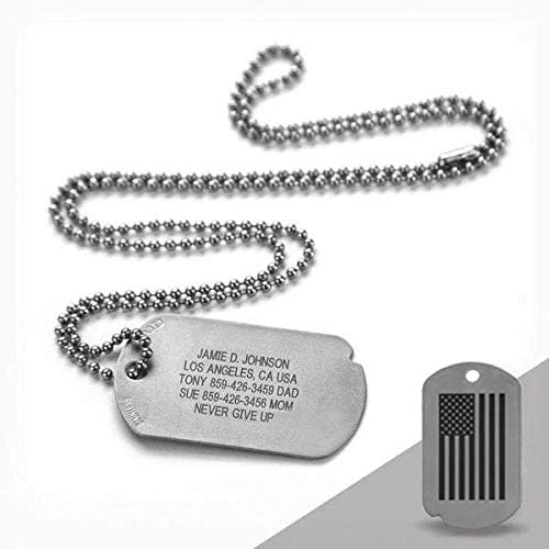ROAD iD Custom Military Dog Tag - The Fixx ID - American Flag Dog Tag ID