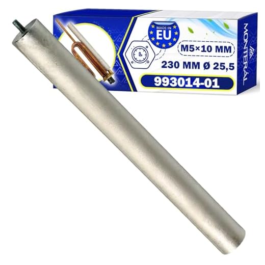 Anodo Magnesio Termo Electrico 230 mm Ø 25,5 mm Rosca M5 con Código Original 993014-01 993014 para Ariston Calentador de Agua Electrico - MADE IN EU - MONTERAL