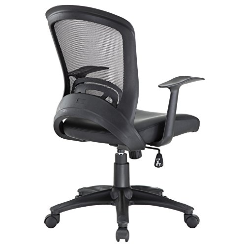 Modway Pulse Ergonomic Faux Leather Adjustable Swivel Office Chair In Black #TOP5