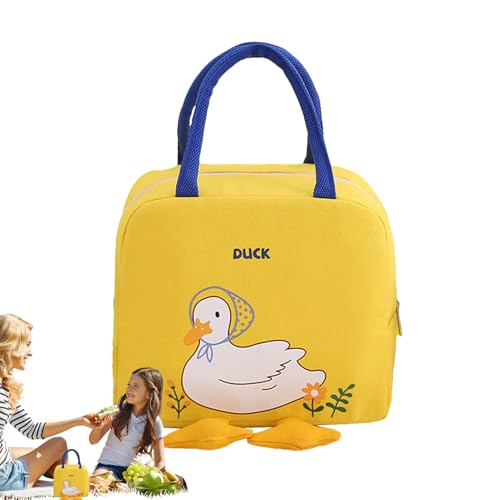 Large Lunch Tote Bag - Adult Lunch Box | Luncch Tote Bag With Cute Duck Cartoon Pattern | Insulated Lunchs Box Lunchs Bags | Smo