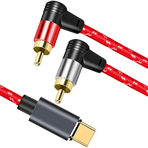 Janmmdeg Type-C To 2Rca Audio Auxiliary Adapter Stereo Divider Cable 25Ft, Type-C To Rca Y Cable For Smartphone Speaker Tablet Hdtv Mp3 Player #TOP14