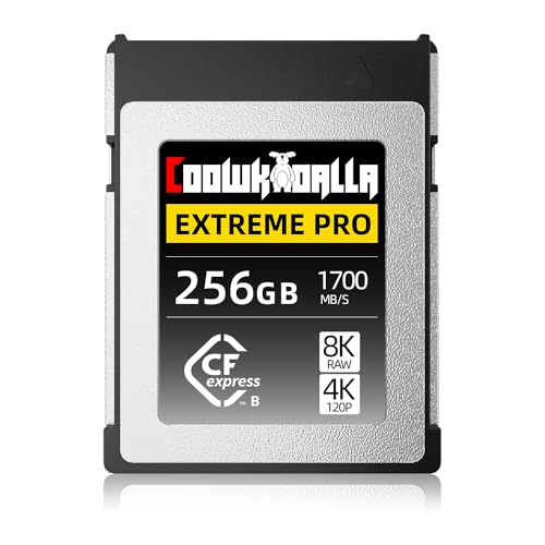 Coowkooalla CFexpress Type B メモリーカード、最大1,700MB/秒の読み取り、生の8Kビデオ録画(256GB)