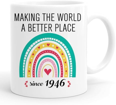 PEJAFAN 80th Birthday Gifts for Men Women Coffee Mugs, Making The World A Better Place Since 1946 Cup Grandpa Grandma, 80 Year Old Birthday Gifts for Women Men, 1946 Bday Gift for Woman Man