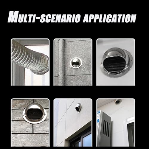 Cache-grille d'aération contre l'humidité avec maille de protection en inox 14.7cm - 8