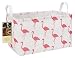 HUNRUNG Rectangle Storage Basket Cute Canvas Organizer Bin for Pet/Kids Toys, Books, Clothes Perfect for Kid Rooms/Playroom/Shelves (Flamingo)