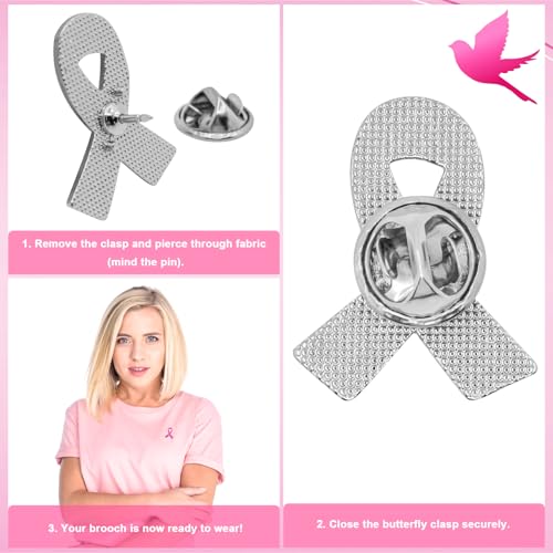 Pink Breast Cancer Pins 30PCS Bulk Breast Cancer Awareness Accessories Offical Pink Ribbon Hope Lapel Pins Brooches for Women Girls Themd Party Favors Supplies Decorations Breast Cancer Survivor Gifts3