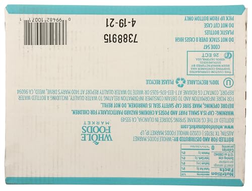 Image of 365 By Whole Foods Market, Water Spring Flat Cap, 50.7 Fl Oz, 12 Pack