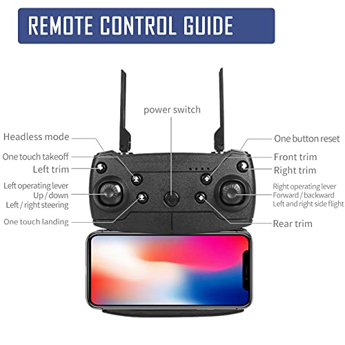 Foldable Drone With 4K Dual Camera For Adults, Rc Quadcopter Wifi Fpv Live Video, Altitude Hold, Headless Mode, One Key Take Off For Kids Or Beginners With 2 Batteries, Carrying Case #TOP5