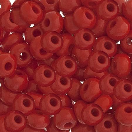 John Bead Czech Glass Seed Beads 2/0 Opaque Red 22g Vial of DIY Jewelry Making Beads Preciosa (Jablonex)