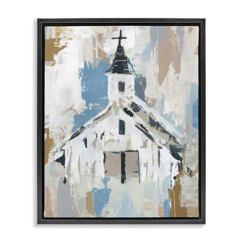 'Distressed Country Church Abstract'| Floating Frame Canvas Art
