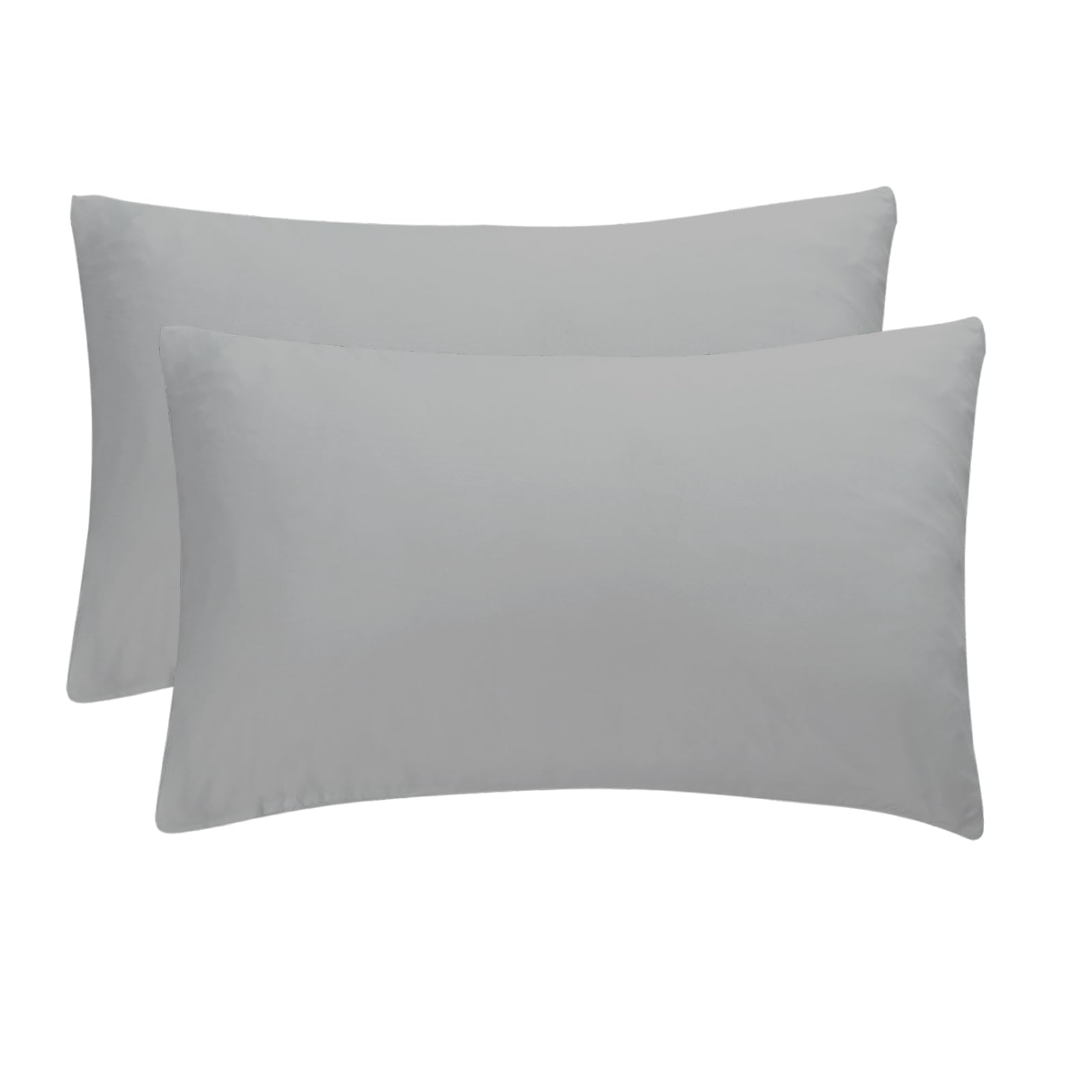 MIKI WELL Pillow Cases 2 Pack - Grey Standard 50x75 cm Pillowcases Set of 2, Soft Microfiber Pillow Cover with Envelope Closure