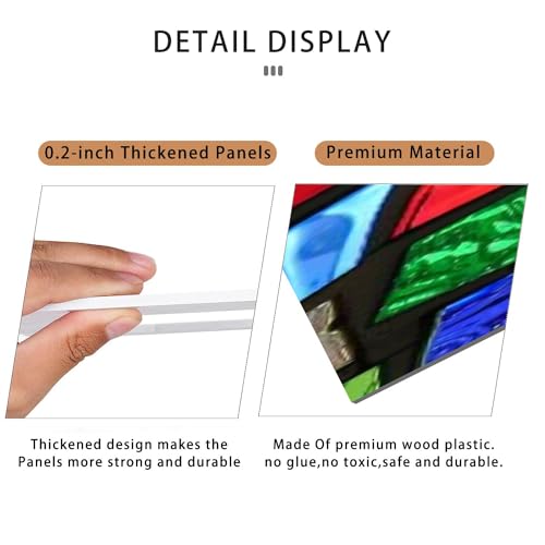 PZWKJOILPQ 12 PCS Hanging Room Divider Opulent Mosaic Stained Glass Candle Votive Antique Decorative Solid PVC Board Screen Panels Room Partition Wall Screen Panels for Bedroom Living Dining Room