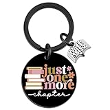 Book Lovers Gifts for Women Book Accessories Keychain Reading Gifts for Books Lovers Bookish Reader Books Club Gift Reading Accessories Thanksgiving Christmas Gift Just One More Chapter Keyring