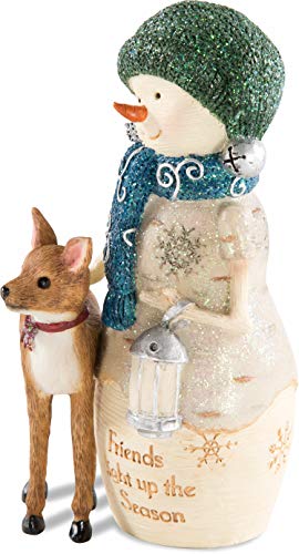 Pavilion-Gift-Company-Friends-Light-Up-The-Season-5-Inch-Collectible-Snowman-Figurine-with-A-Deer Pavilion Gift Company Friends Light Up The Season 5 Inch Collectible Snowman Figurine with A Deer