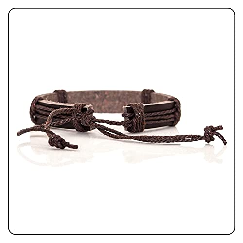 Image of Fashion Cross Tag Bangle Adjustable Leather Cuff Wristband Drawstring Rope Bracelet