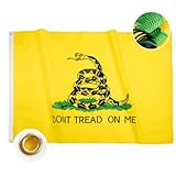 Bradford Dont Tread on Me Flag 4x6 ft Outdoor Embroidered Gadsden Flag Heavy Duty for Outside Rattlesnake Flags Banner with 2 Brass Grommets