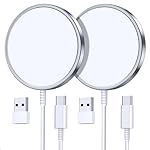 2 Pack Magnetic Wireless Charger for iPhone 16 Pro Max/16 Pro/16 Plus/16/15/15 Pro/15 Plus/15 Pro Max 15W Fast Mag Safe Charger Pad for iPhone 16/15/14/13/12 Series and AirPods 3/2/Pro 2/Pro