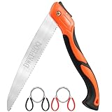 3PCS DWKFEOQ Folding Saw and Stainless Steel Cable Saws Set, 11.8 Inch Long Blade Hand Saws for Wood Camping, Dry Wood Pruning Saw With Hard Teeth, Quality SK-5 Steel