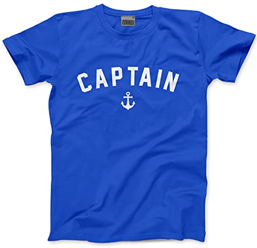 Image of Hot Scamp Captain - Mens and Youth Unisex T-Shirt - Sailing Boat Owner Sailor Yacht XL Blue