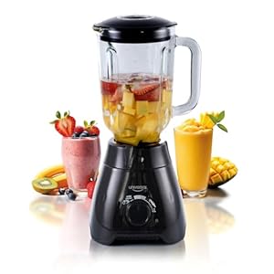 Universal 550W Mass Vital Blender – Glass Jar 57 Oz/1.8 Quart/1.7 Liter – 7-cup, 2 Speed + Pulse Function and 4 Stainless Steel Blade with Chrome Steel Technology