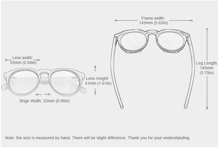 Miniatura 8 de Gafas de sol redondas de acetato negro brillante, con patillas de madera marrón, con lentes polarizadas grises, ligeras y cómodas, Bonventre Black