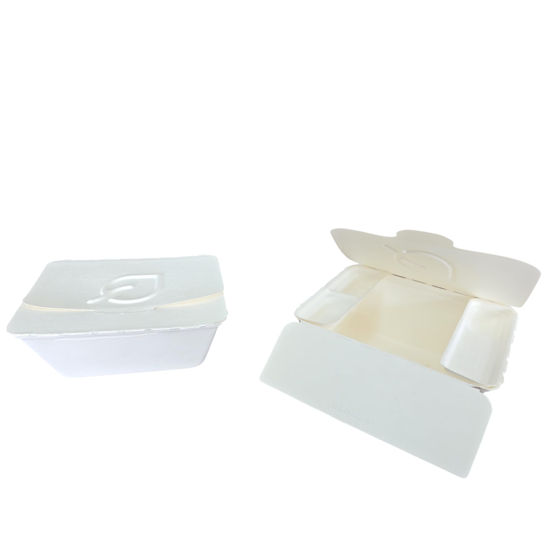 Pro DP 150 Bio Snackboxen Foodbox XXL weiß Bagasse/Zuckerrohr mit anhängenden Dip/Besteckfächern 230x190x90mm 2400ml, MBB231909