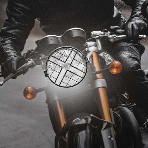 Diseño moderno en rejilla de malla metálica negra para protección de faros 4
