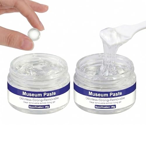 Clear Museum Gel, 2 oz Removable Liquid Putty & Reusable Adhesive Wax, Earthquake Hold Non-Slip Gel to Prevent Falling(Semi-Fluid: Not for use on Walls.)