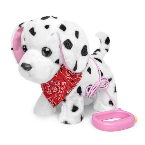 YH YUHUNG Dalmatiner Spielzeug Hund mit Leine, Laufender Welpe Bellt &...