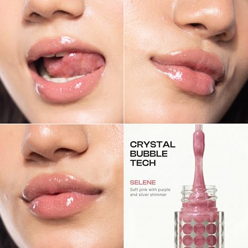 Image of Dream Beauty Collagen Lip Gloss | Rose Pink Shimmer | Non-Sticky Tinted Gloss with Hyaluronic Acid & Vitamin E | Glossy, Plump, Hydrated Lips | Long-Lasting | 4.7ml (Selene)