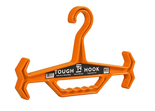 Tough Hook | Heavy Duty, Multipurpose Gear Hanger | 150 lb Load Capacity | Made in USA | High-Impact Plastic for Extreme Durability (Orange)