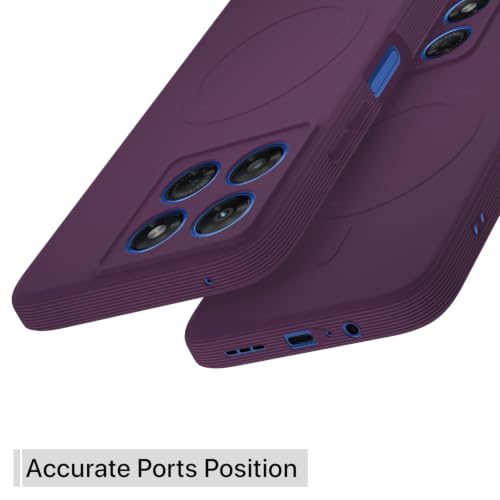 Image of Pikkme Back Cover for Motorola Moto G37 5G Soft Matte Silicone Mag-Safe Design (Mag-Safe Not Support) Camera Protection | Slim Fit Bumper Cover (Purple)
