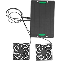 Extractor De Aire Con Panel Solar Kit de ventilador solar, 10W Kit de ventilador con energía solar DC 6V Extractor de aire dual Equipo de ventilación al aire libre Kit de ventilador de panel solar de silicio monocristalino para cobert
