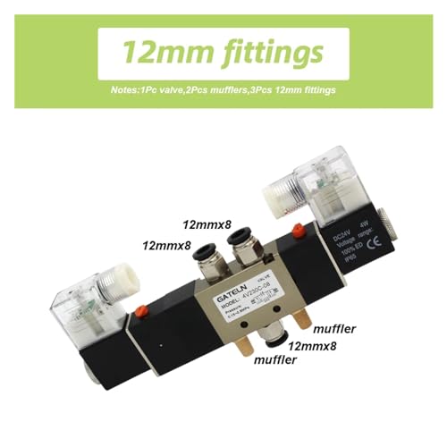 Électrovanne pneumatique double bobine 24V à commutation rapide 5/3 - 3