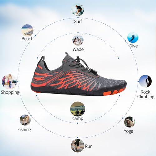 Image of Hike Barefoot Shoes Womens Men Footwear,Pro-Healthy&Non-Slip Water Shoe for Women Men, Quick Dry Wide Toe Box Beach Swim Athletic Sports Shoes Unisex