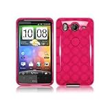 HTC Inspire 4G/ Desire HD TPU Rubber Skin/ Protector - Hot Pink Circle