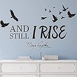 African American Expressions Still I Rise Maya Angelou Peel and Stick Wall Art Decal - Inspirational Home Decor - Adhesive and Reusable Matte Vinyl Wall Sticker - 23.6' x 35.4' Sheet