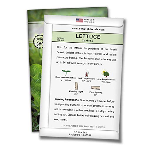Sow Right Seeds - Jericho Lettuce Seed for Planting - Non-GMO Heirloom Packet with Instructions to Plant a Home Vegetable Garden